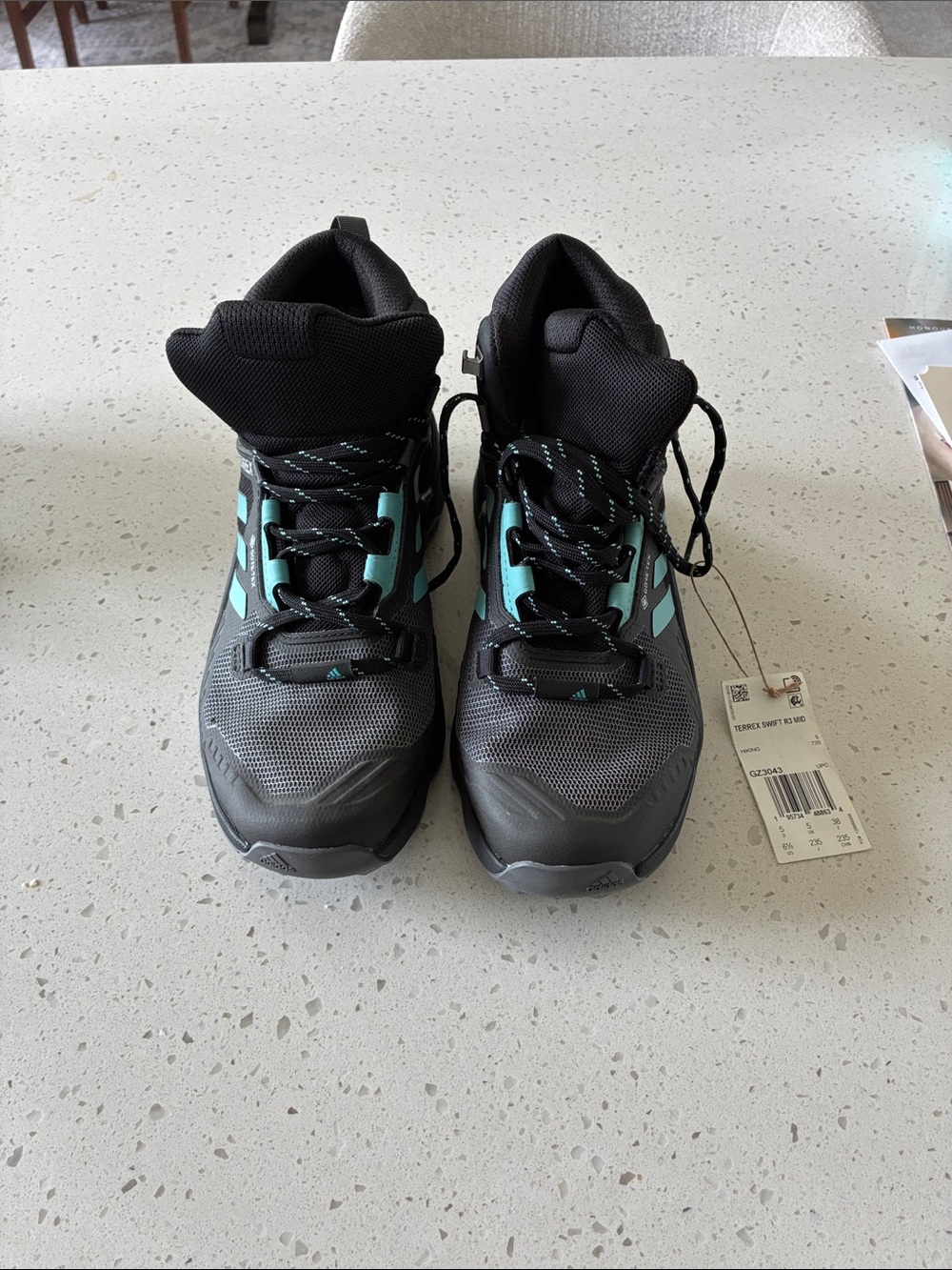 Adidas Women’s  Black and Teal Hiking Boots